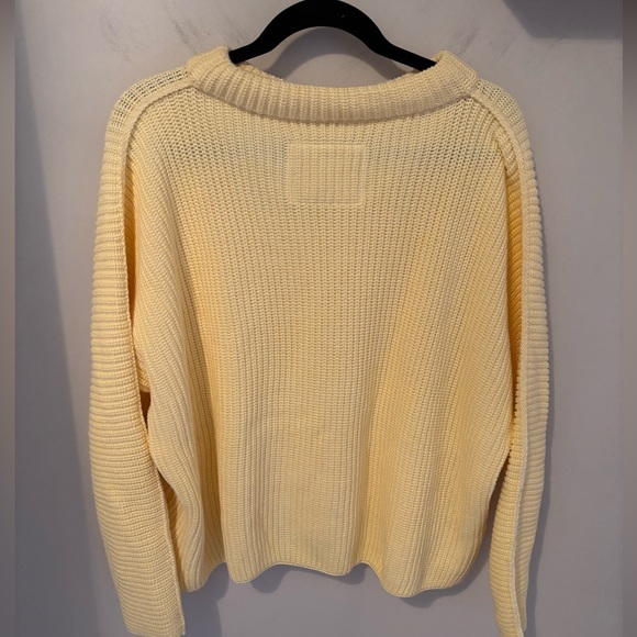 NWOT Frank & Eileen Montecito Classic Pullover Sweater Cotton Yellow M - Picture 3 of 5